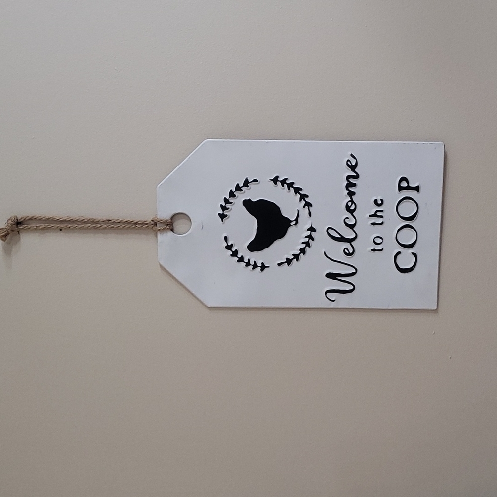 3D metal chicken sign